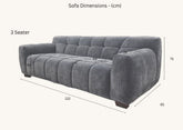 ALUXO® Harlem Sofa Range in Steel Velvet
