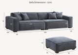 ALUXO® Dakota Sofa Range Chaise in Midnight Boucle