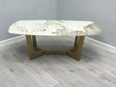 Sorrento Oval Ceramic Gold Coffee Table