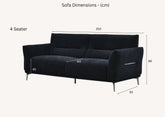 ALUXO® Albany Sofa Range in Black Lux Boucle