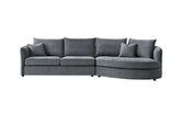 ALUXO® Rubin Corner Chaise in Charcoal Boucle