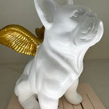 Angel White & Gold French Bull Dog Decorative Ornament