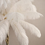 Angelina Premium Cream & Gold Feather Table Lamp