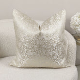 Arya Cream & Gold Geometric Print Cushion - 50x50cm