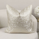 Arya Cream & Gold Geometric Print Cushion - 50x50cm