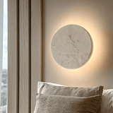 Blanco Medium Round Marble Backlit Wall Light