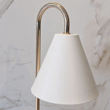 Cali White & Gold Candle Warmer on Wooden Base