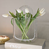 Carina Bubbled Glass Decorative Handbag Vase
