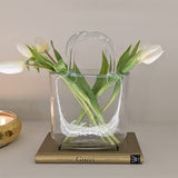 Carina Petite Bubbled Glass Decorative Handbag Vase