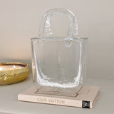 Carina Petite Bubbled Glass Decorative Handbag Vase