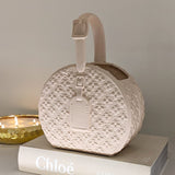 Cecilia Beige Designer Inspired Rounded Handbag Ornament