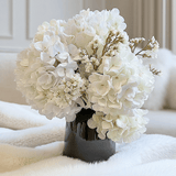 Cream Faux Hydrangea Single Stem Flower