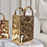 Elise Gold Handbag Decorative Vase
