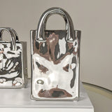 Elise Silver Handbag Decorative Vase