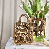 Elise Mini Gold Handbag Decorative Vase