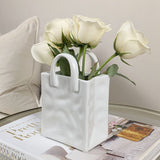 Elise Mini White Handbag Decorative Vase