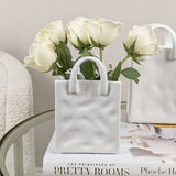 Elise Mini White Handbag Decorative Vase