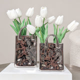 Elise Silver Handbag Decorative Vases - Set of 2