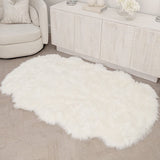 Elle Large Faux Fur White Hide Rug - 120x180cm
