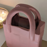 Evelina Terracotta Blush Woven Effect Decorative Handbag Ornament