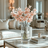 Faux Baby Pink Orchid Single Stem Flower