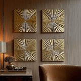 Gabriella Gold Textured Sunburst Wall Art - Set of 4