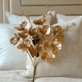 Gold Faux Orchid Single Stem Floral
