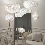 Natasha White Feather Wall Light