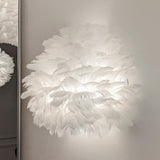 Natasha White Feather Wall Light
