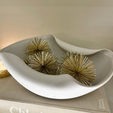 Pom Pom Effect Gold Decorative Balls - Set of 8