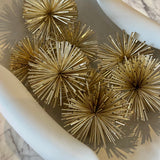 Pom Pom Effect Gold Decorative Balls - Set of 8