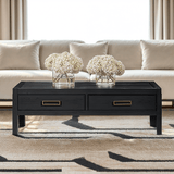 Soho Black Oak Veneer 2 Drawer Coffee Table