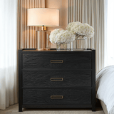 Soho Black Oak Veneer 3 Drawer Chest