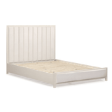 Soho Cream Velvet Bed with Cream Wood Frame