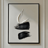 Regent Monochrome 3D Paint Stroke Effect Canvas Wall Art - II