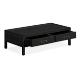 Soho Black Oak Veneer 2 Drawer Coffee Table