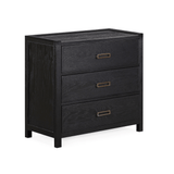 Soho Black Oak Veneer 3 Drawer Chest