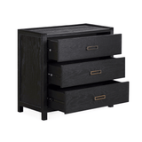 Soho Black Oak Veneer 3 Drawer Chest