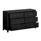 Soho Black Oak Veneer 6 Drawer Chest