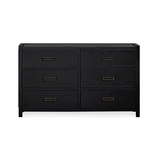 Soho Black Oak Veneer 6 Drawer Chest