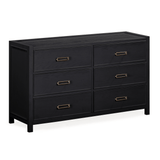 Soho Black Oak Veneer 6 Drawer Chest