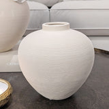 Solis Medium Rounded Stone Ceramic Neutral Vase