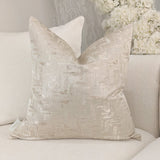 Sorrel Cream & Gold Metallic Abstract Patterned Cushion - 50x50cm