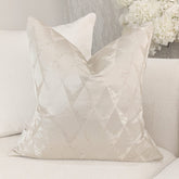 Tacoma Cream & Gold Geometric Metallic Cushion - 50x50cm