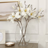 Tall Oval Glass Decorative Vase