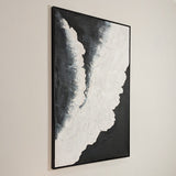 Tilford Monochrome Beach Waves Textured Canvas Wall Art