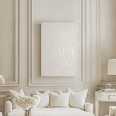 Tilly Cream Half Moon Textured Canvas Wall Art