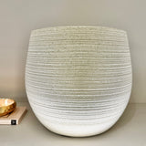 Tranquillity Large Neutral Round Textured Planter