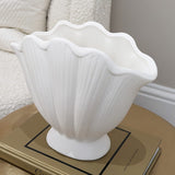 Trixie Neutral Scalloped Shell Vase