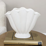 Trixie Neutral Scalloped Shell Vase